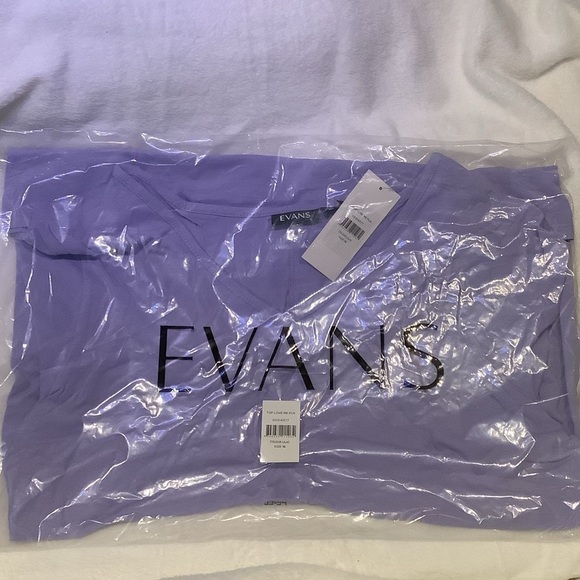 Evans Lilac Love Me Plain Tunic Tee Top size 16 (R06.5) - Picture 7 of 8